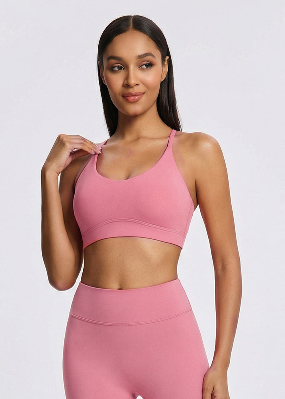 Halter Neck Eco-Friendly Sports Bra - front