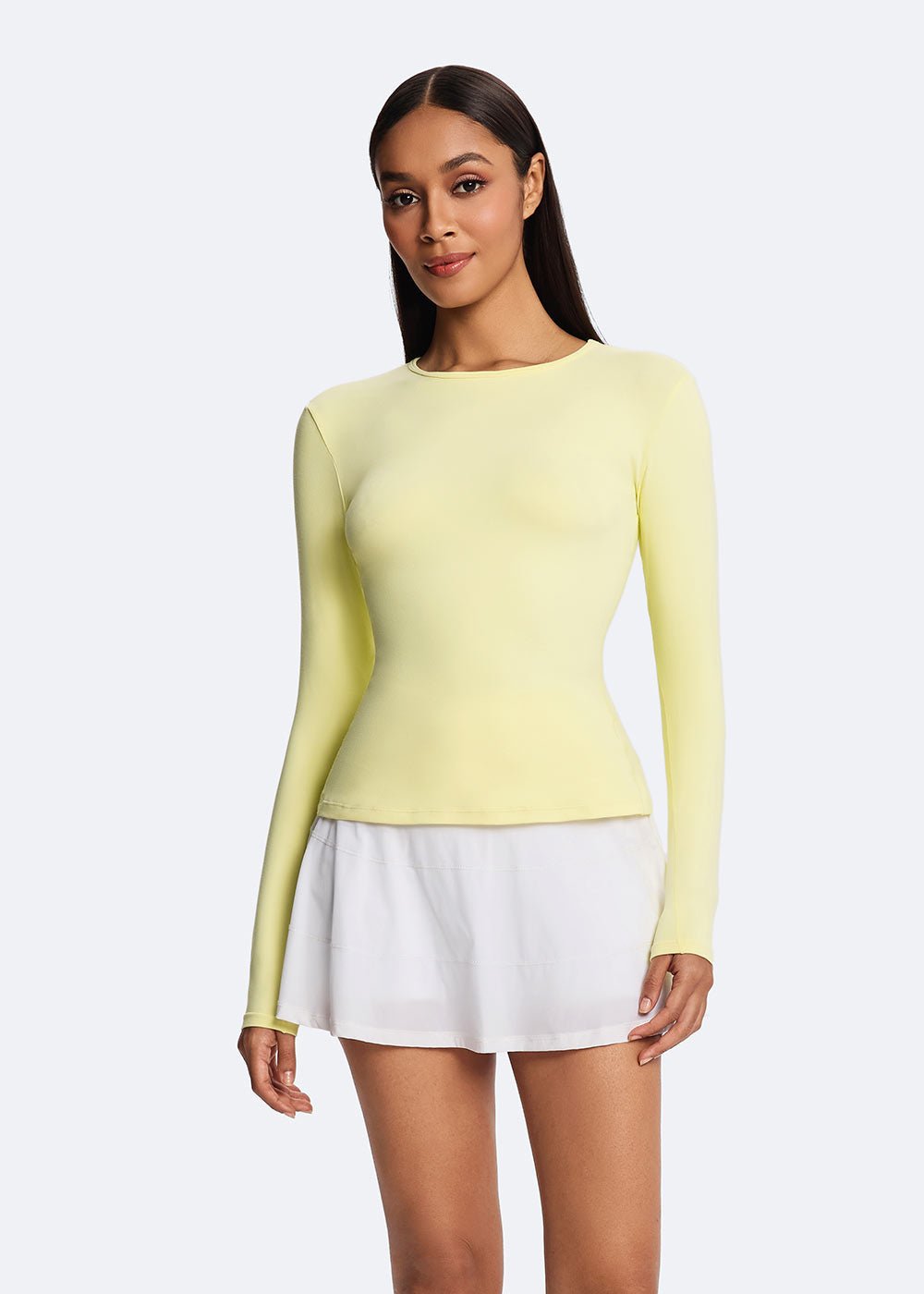 Cloud-Soft Yellow Skin-Friendly Long Sleeve front display 4