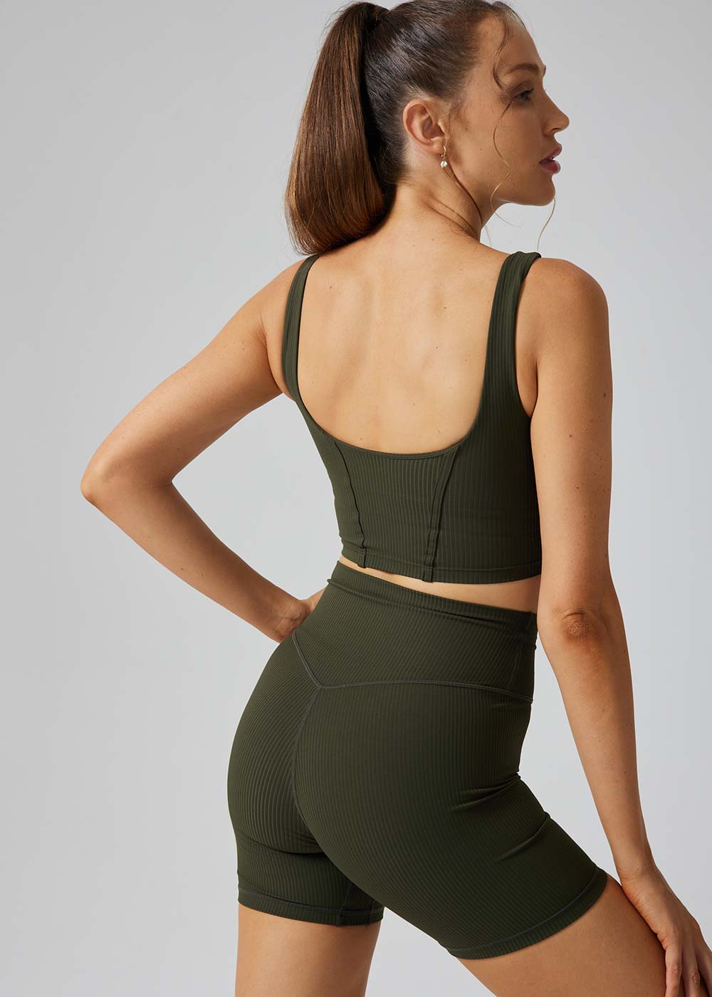 Ribbed U-Back Workout Crop Bra