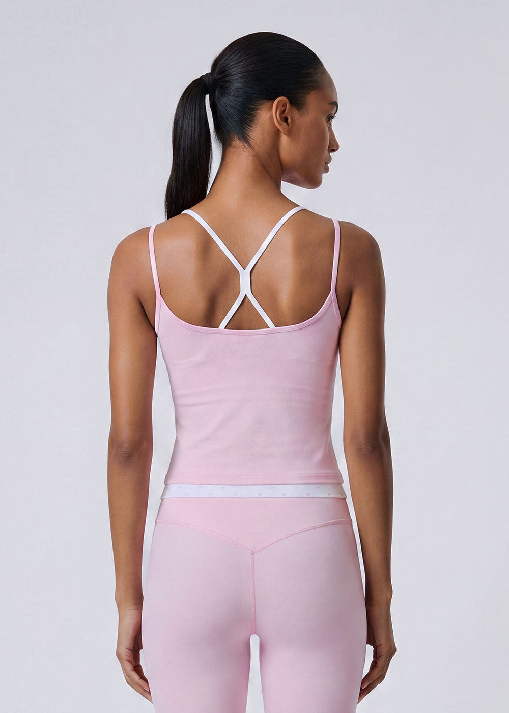 Fake Two-Piece Contrast Trim Cami Tank Top