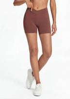 V-Waist Ruched Yoga Shorts - bottom