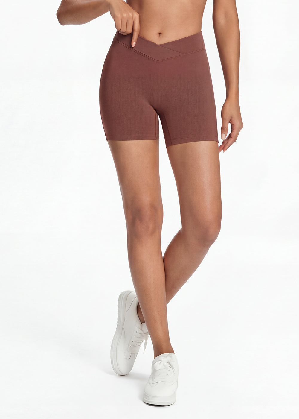V-Waist Ruched Yoga Shorts - bottom