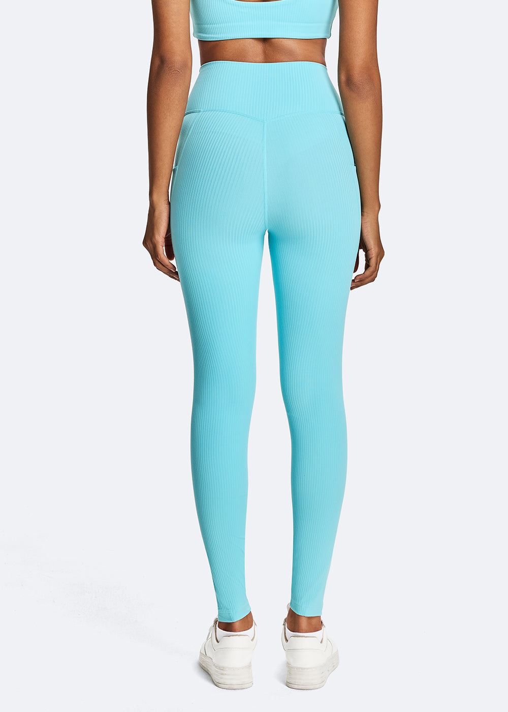 Ribbed High-Waist Pocket Gym Leggings - back