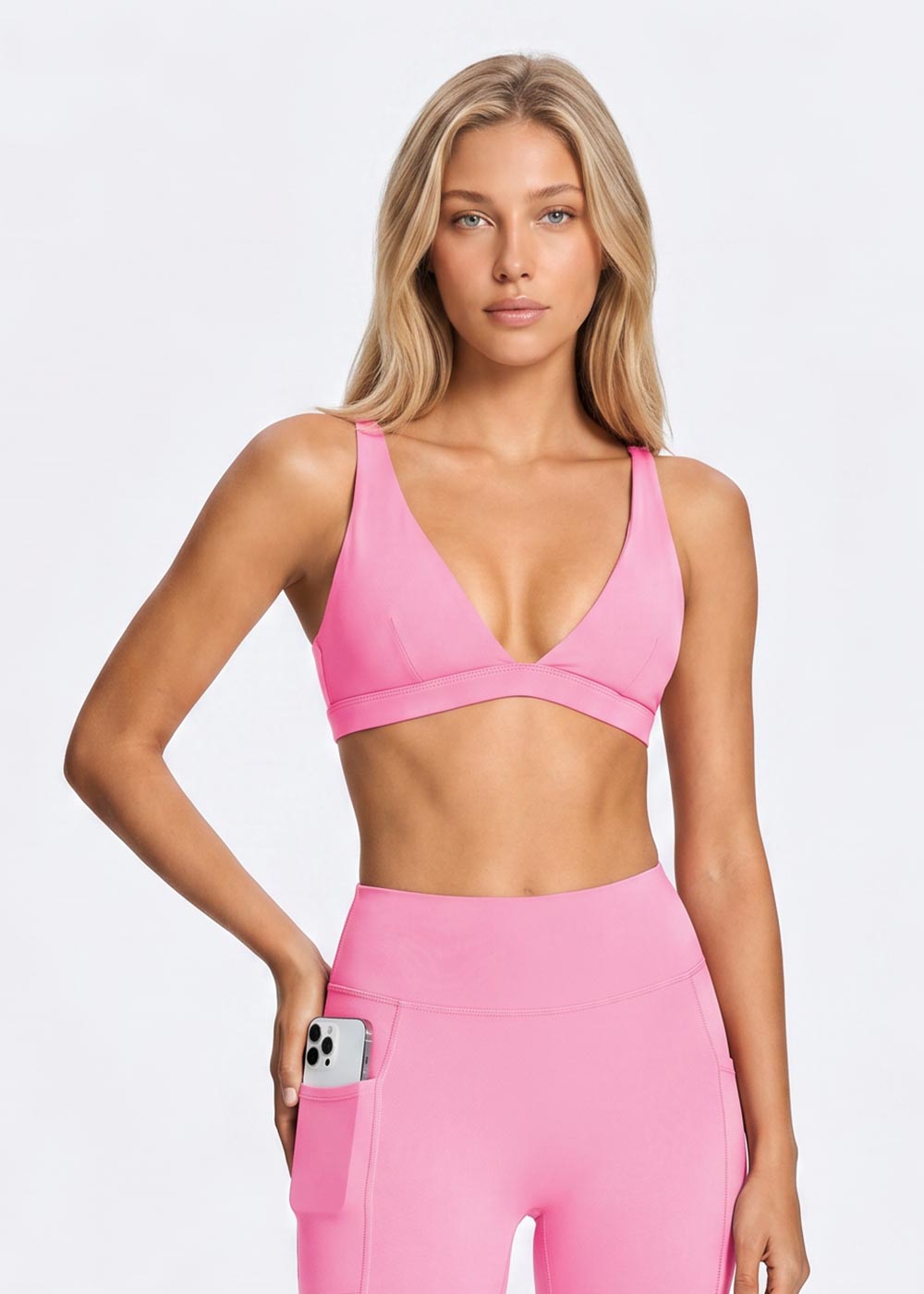Deep V U-Back Naked Feel Sports Bra