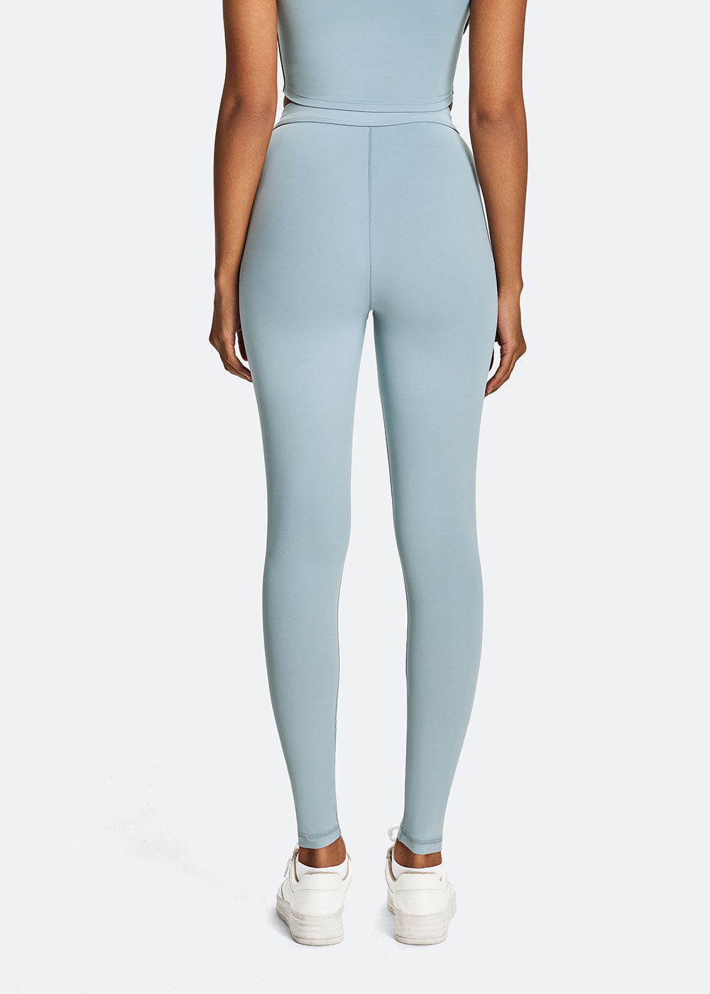 Rivet High-Waist Leggings with Seam