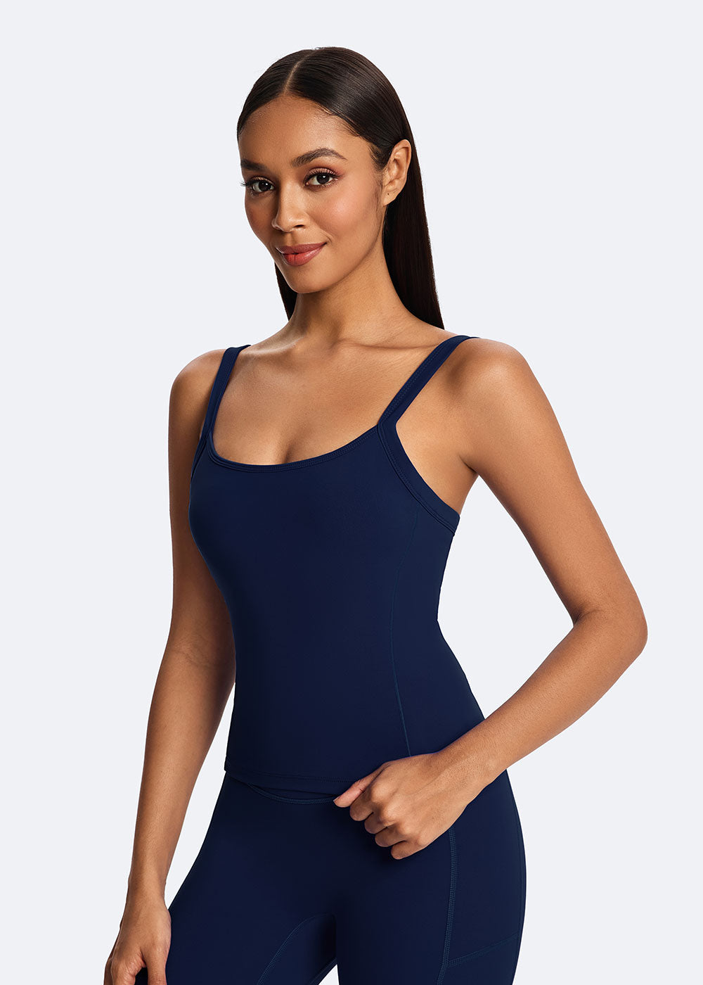 U-Neck Open-Back Cami Sports Tank Top