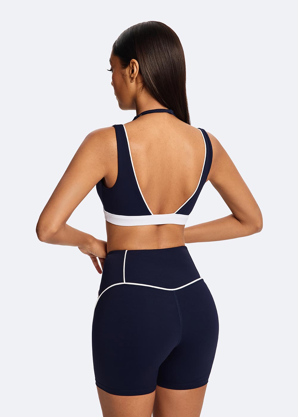 Eco-Friendly Color-Block Multi-Structure Sport Bra