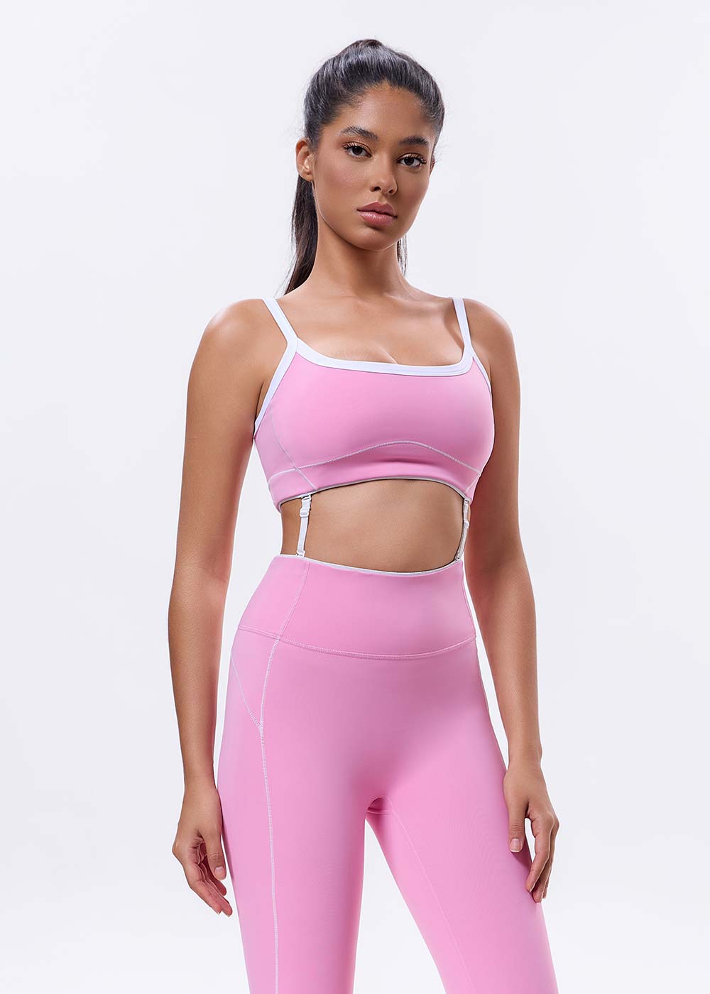 Contrast Trim Convertible Sports Bra