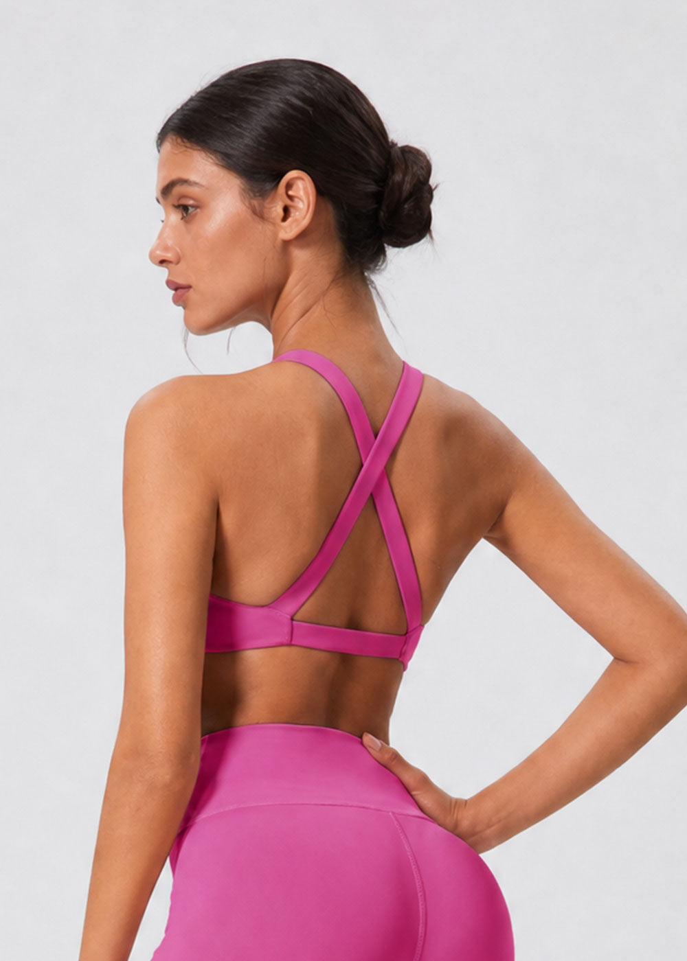 Front Twist Crisscross Back Sexy Sports Bra