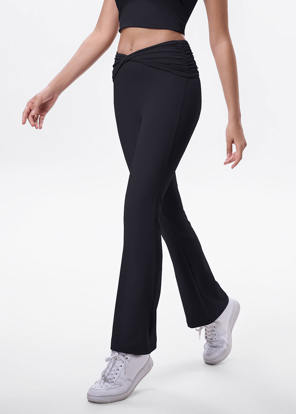 Twist Waist Flared Yoga Pants
