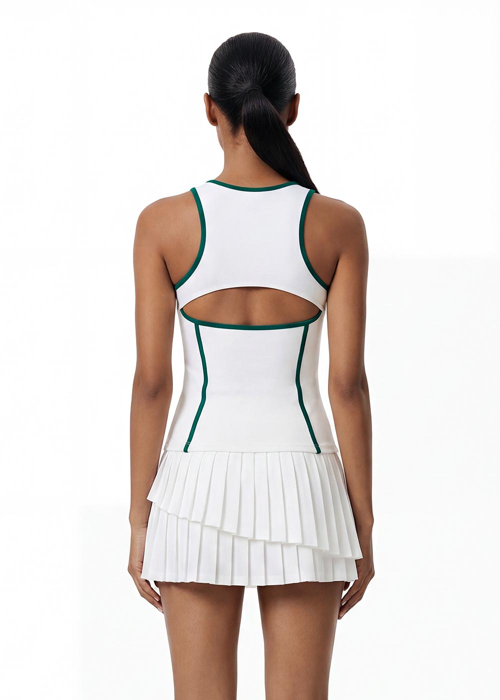 Round-Neck Wave-Lined Sports Tank Top