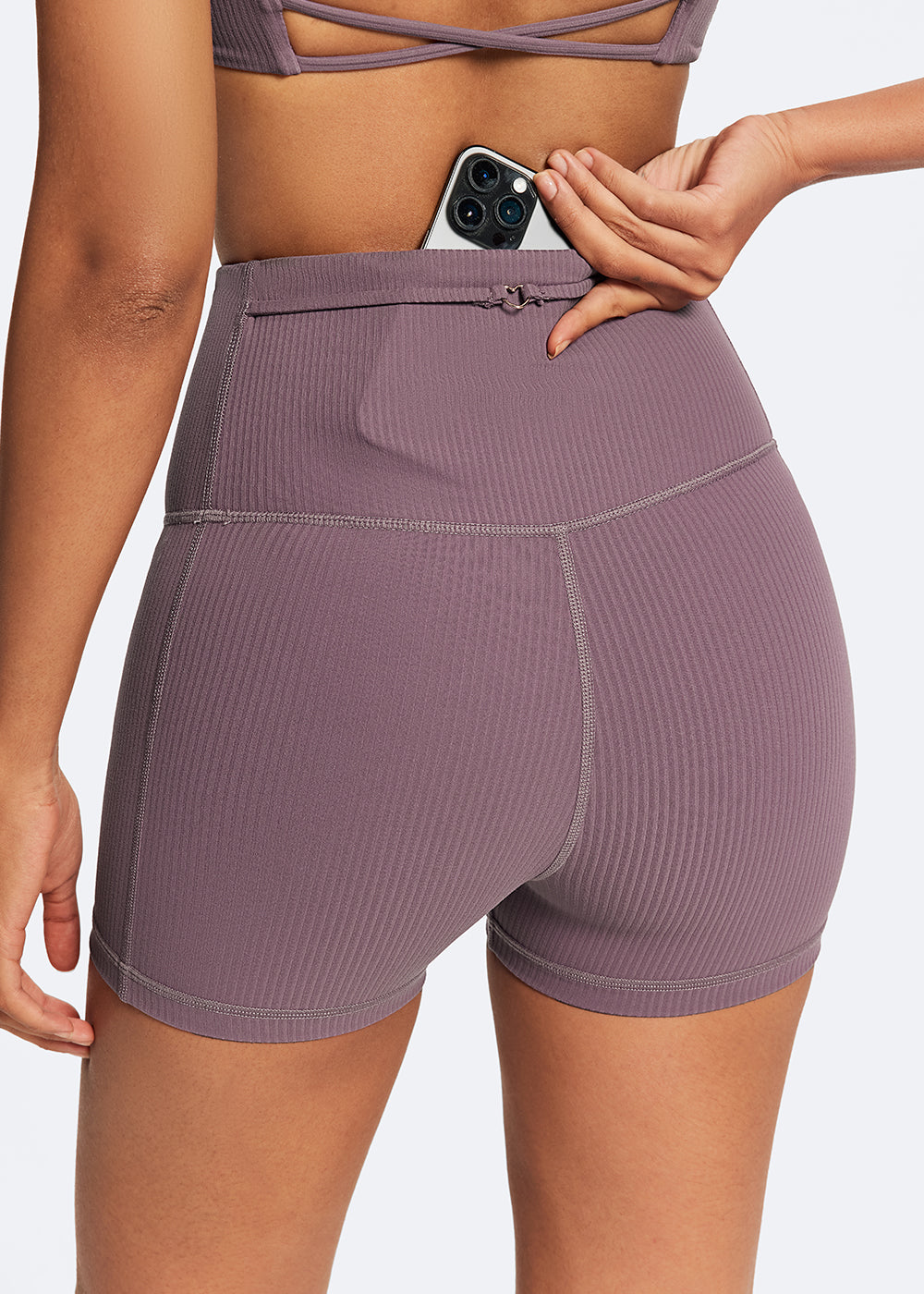 Yoga Shorts with Hidden Pocket - back