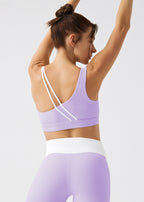 Asymmetric Straps Ribbed Bra