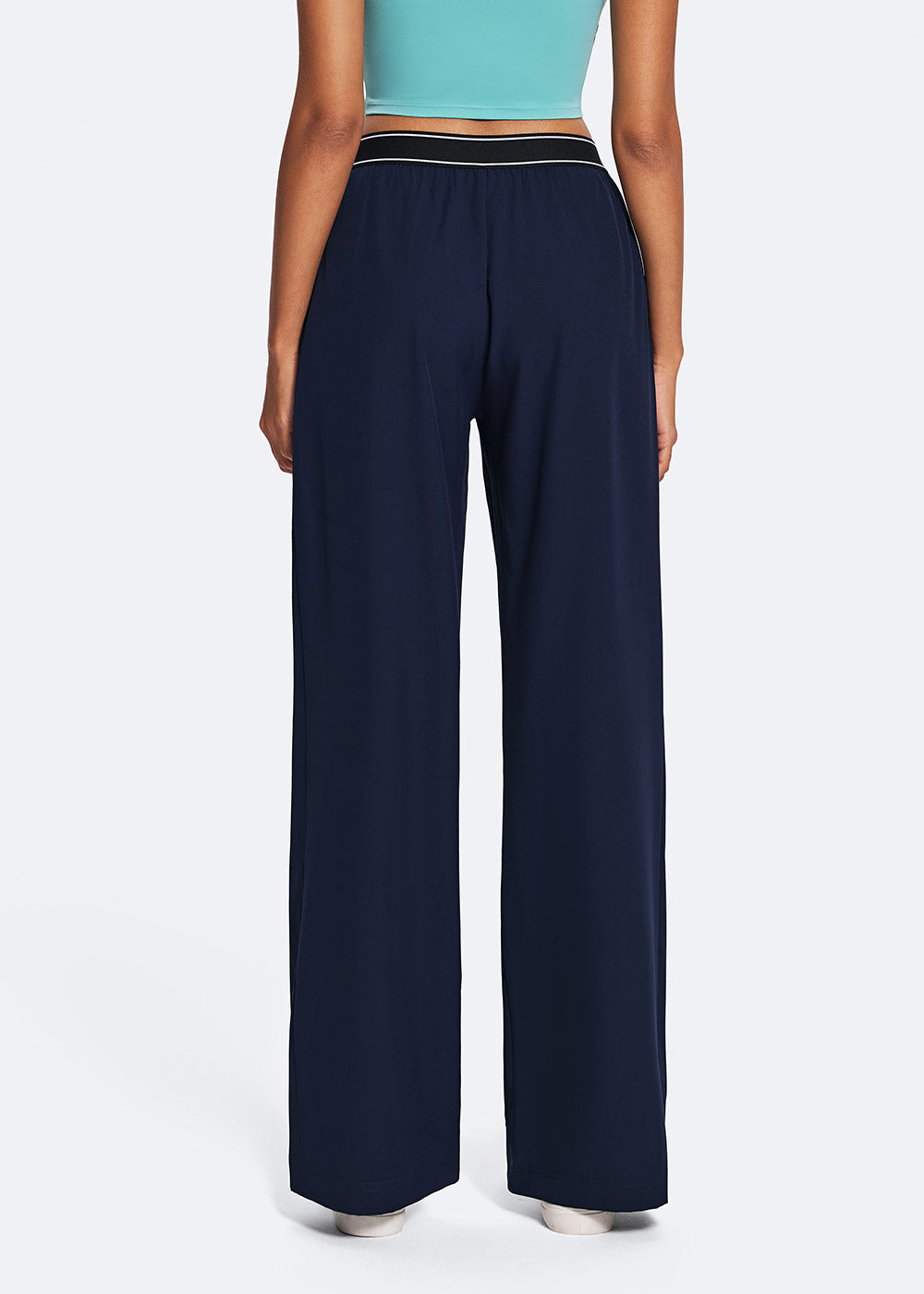 Wide-Leg Casual Pants with Elastic Waistband