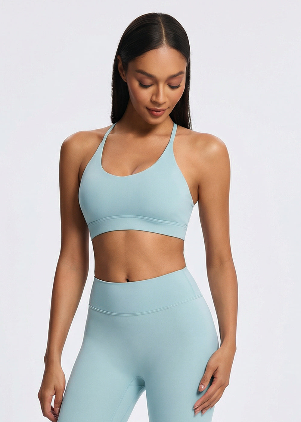 Halter Neck Eco-Friendly Sports Bra - front