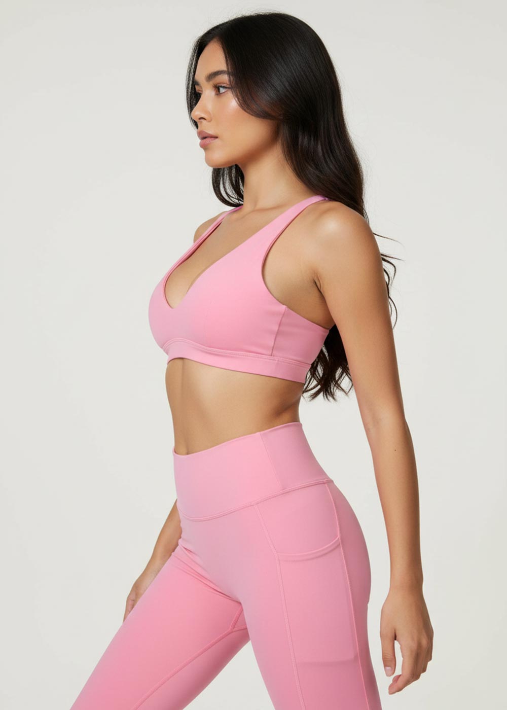 Deep V U-Back Naked Feel Sports Bra