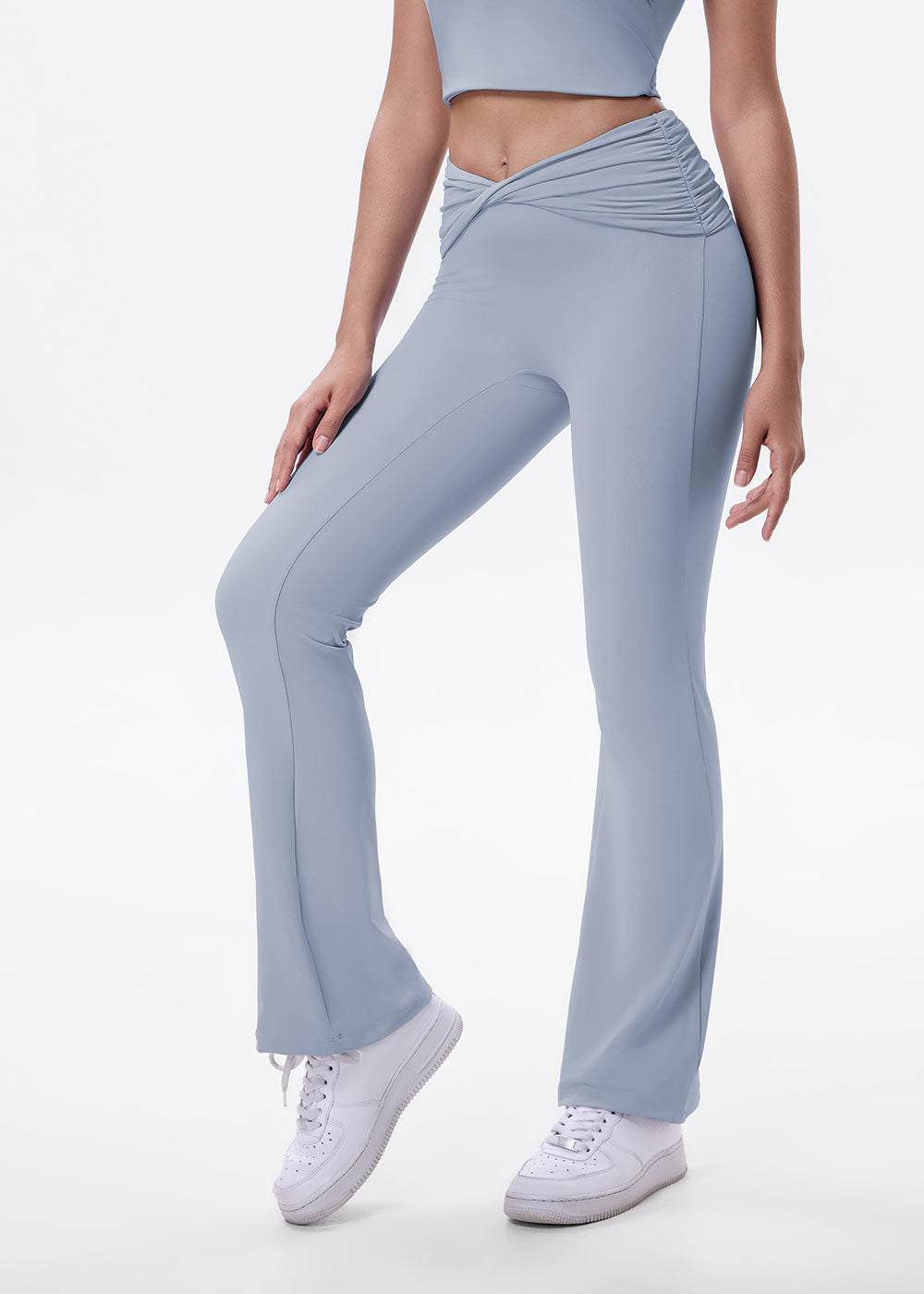 Twist Waist Flared Yoga Pants