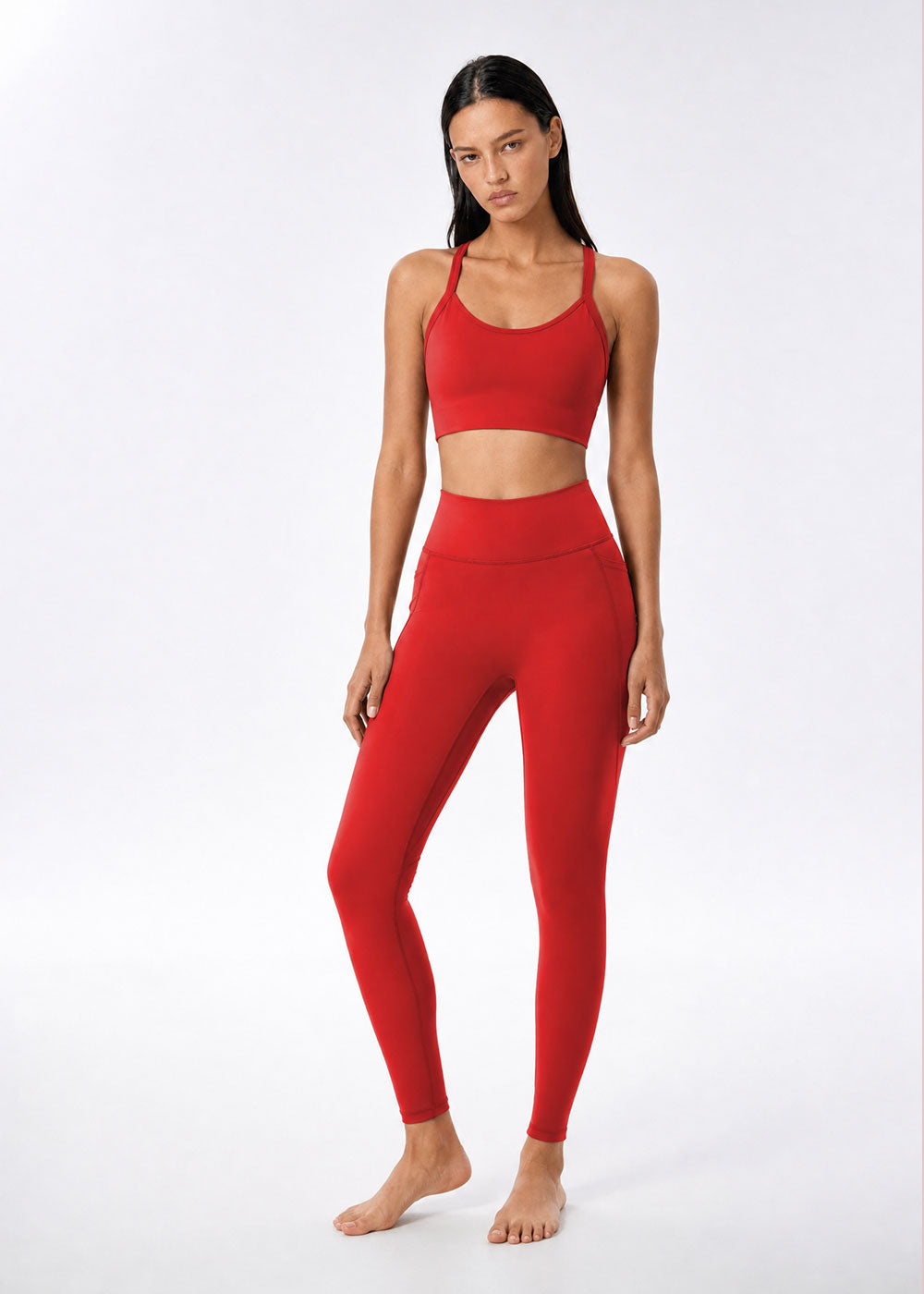 Curved Seam Hip Lift Cloud Soft High Waist Pocket Leggings