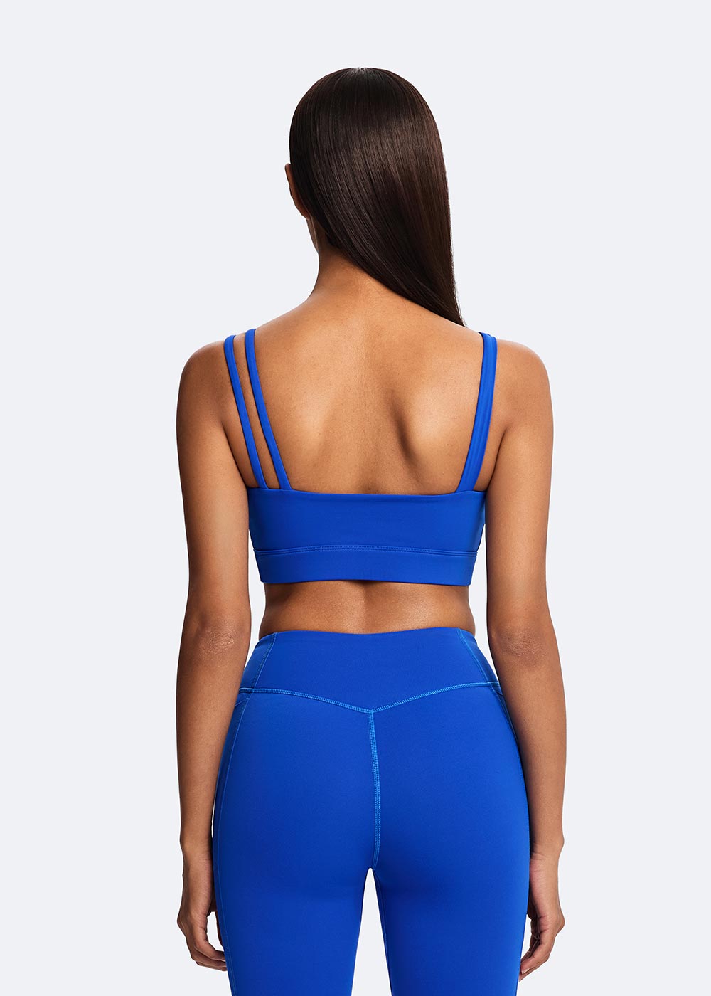 Asymmetric Strap Open-Back Sports Bra