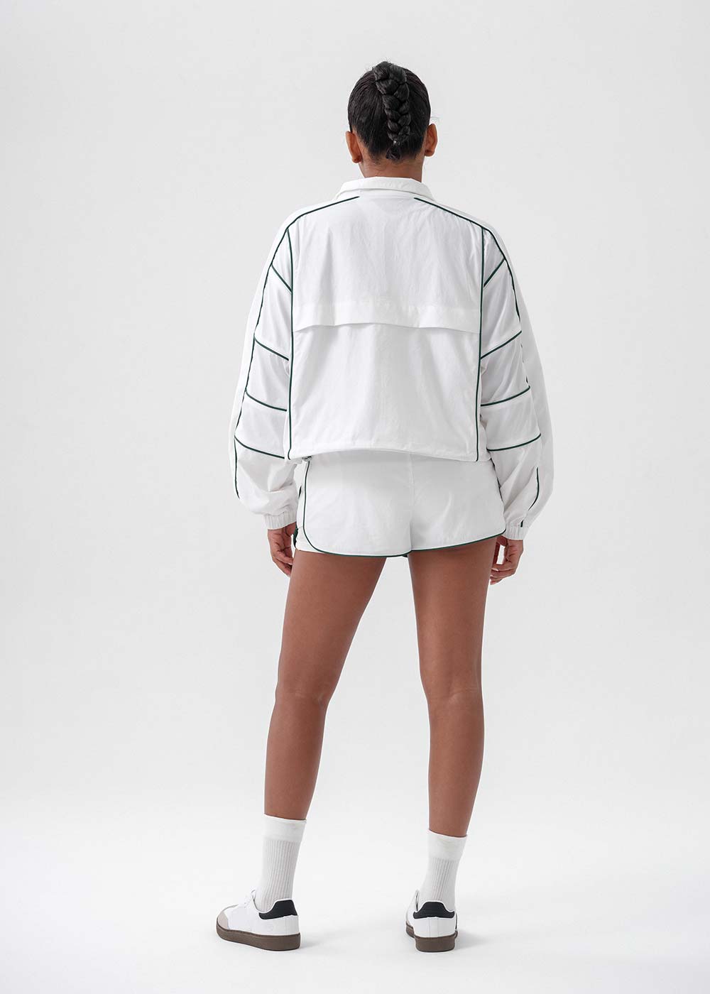 Contrast Piping Cropped Windbreaker
