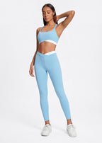 Contrast Color Butt-Lifting Yoga Leggings - fullbody