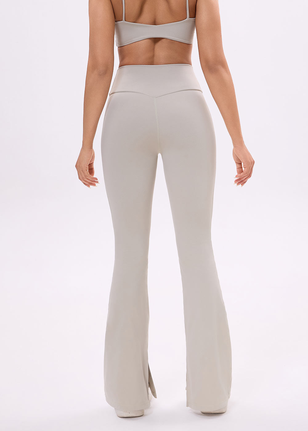 High-Waist Flared Leggings with Inner Slit