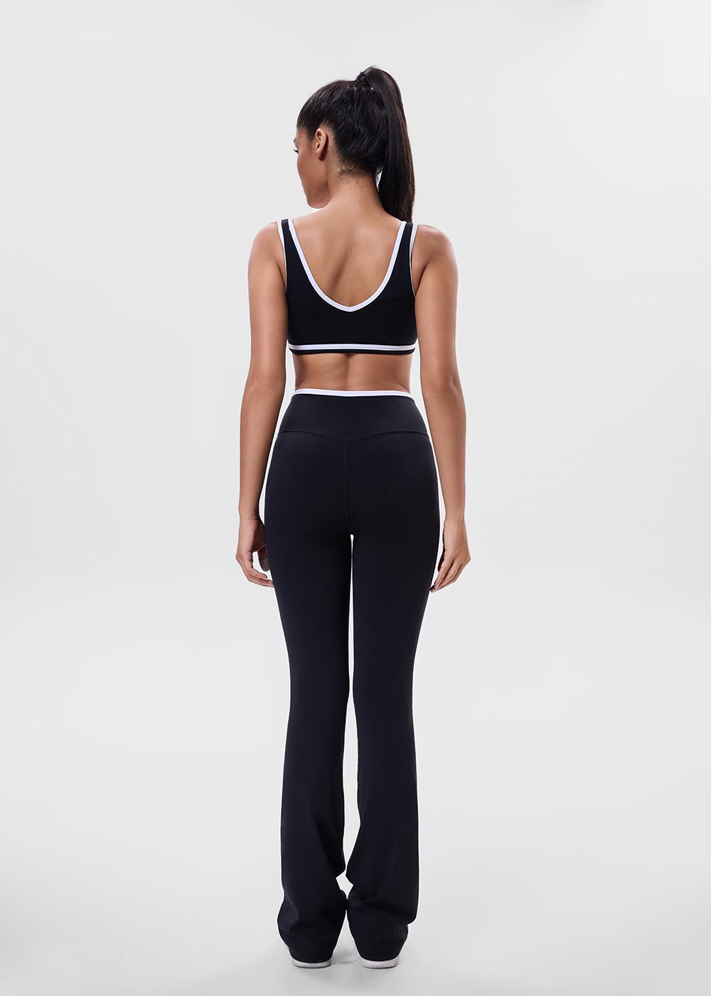 Contrast Color Strappy Wide-leg Pants