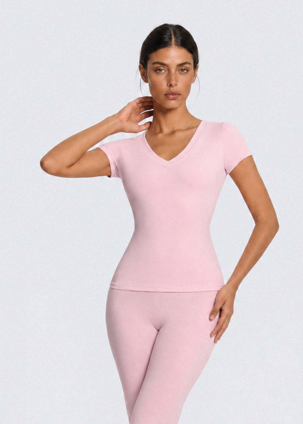 Women Buttery Soft V-Neck Fitted Shirt