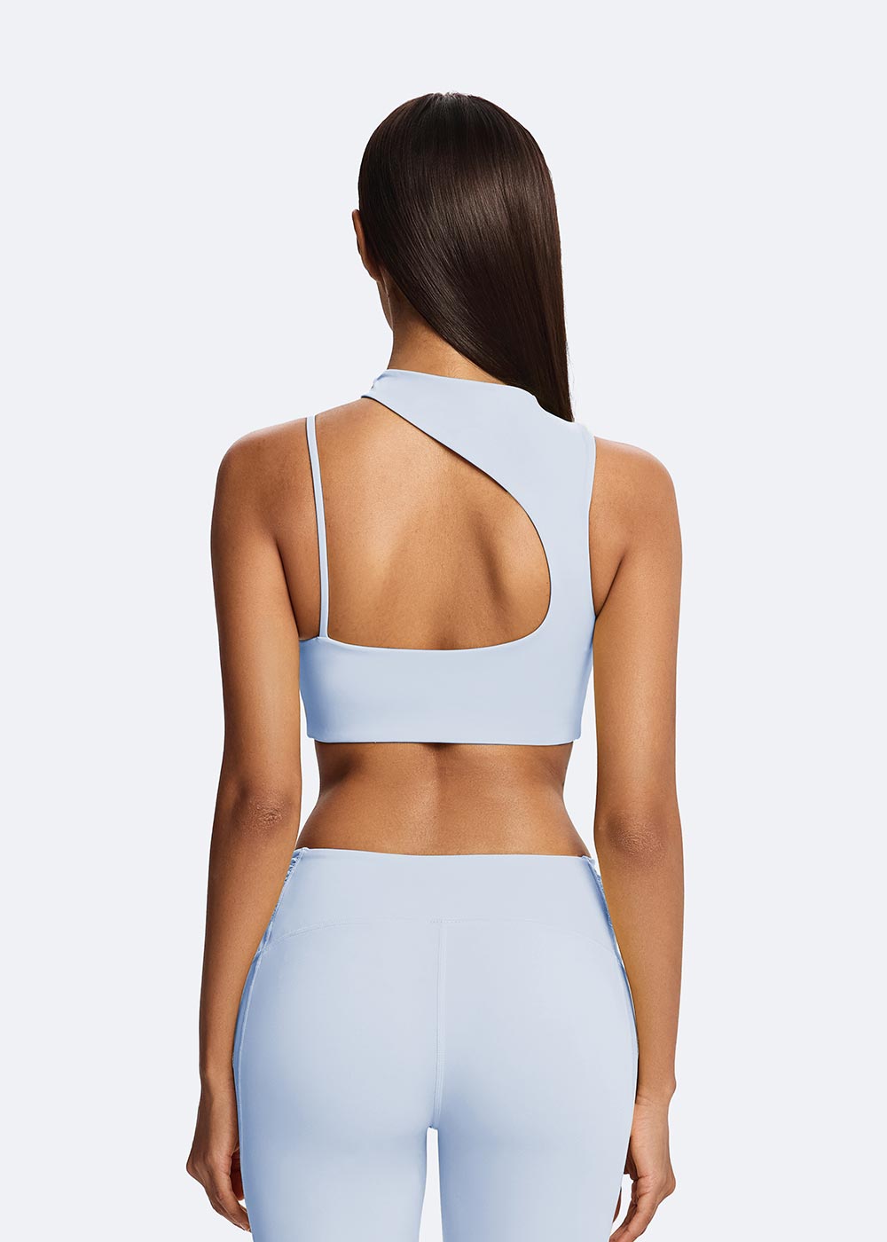 Asymmetrical High-Neck Cutout Sports Bra