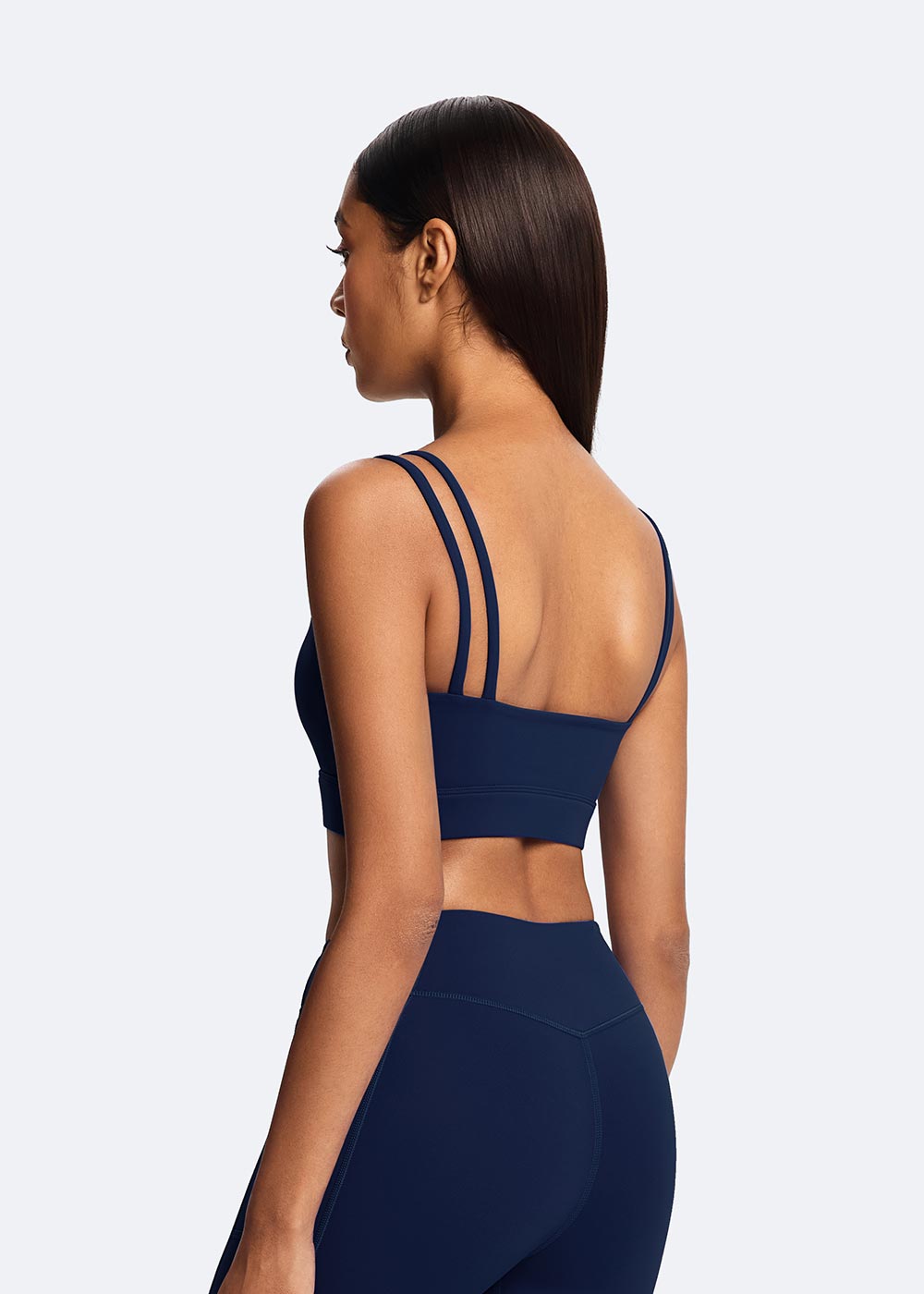 Asymmetric Strap Open-Back Sports Bra