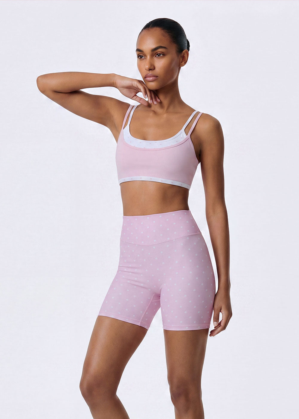 Dot Printed Compression Yoga Shorts