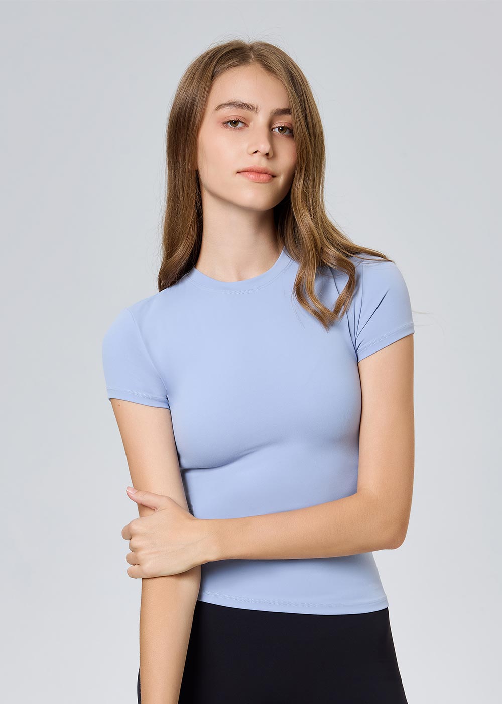 Crew Neck Slim-Fit Short-Sleeve Athletic Top