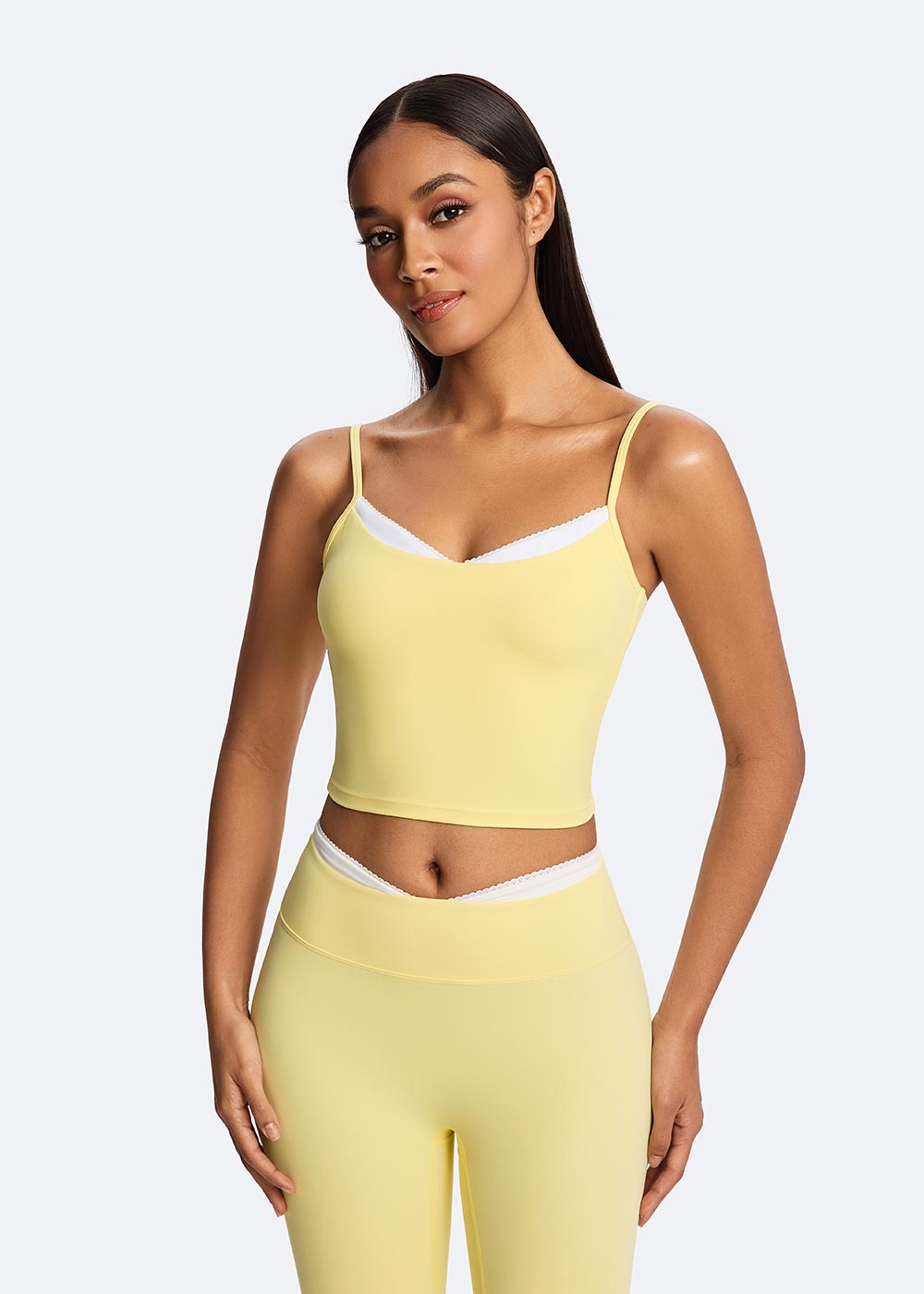 Lace Color-block Sports Bra Front Close-up