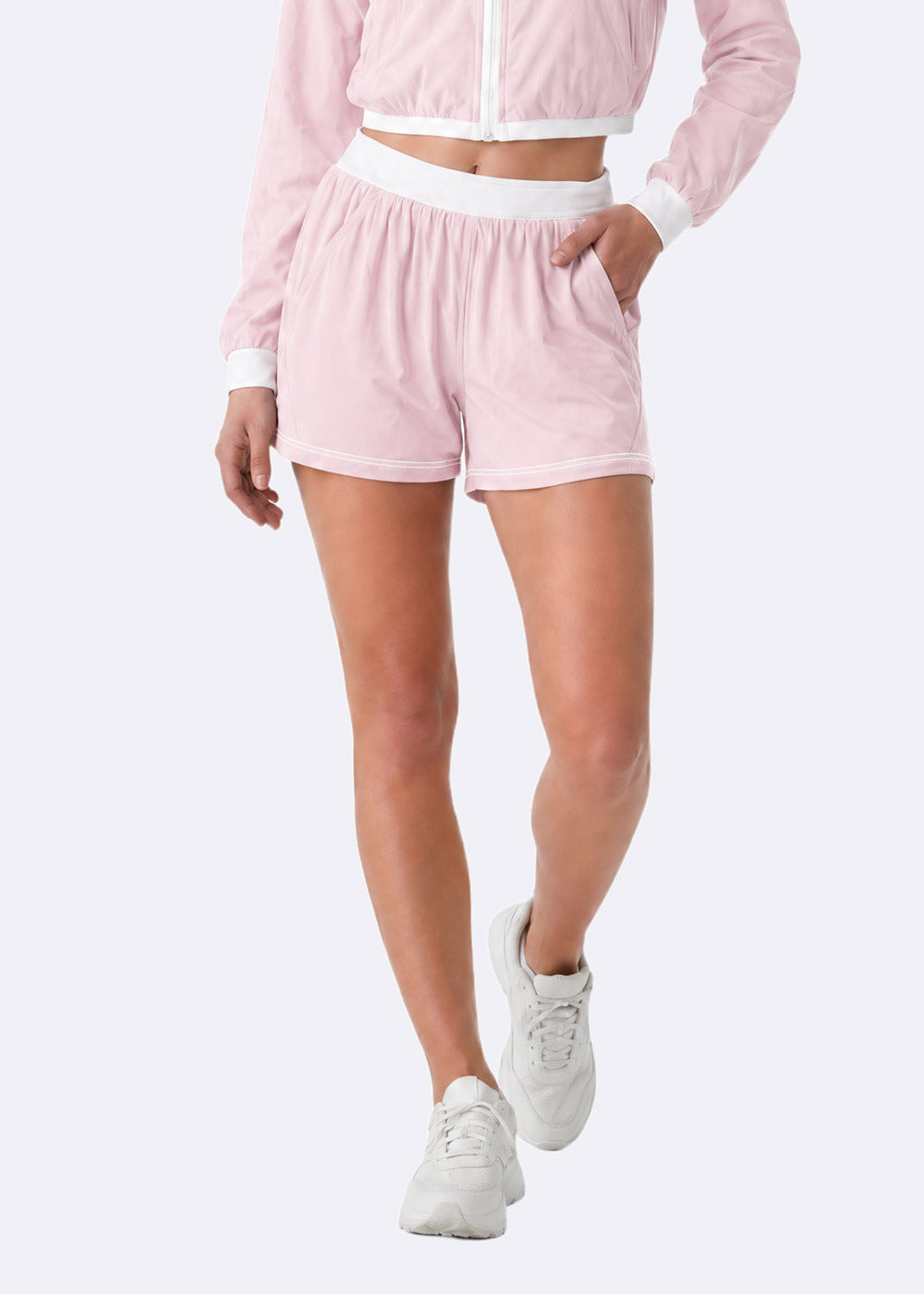 Color-Block Athletic Shorts with Contrast Trim