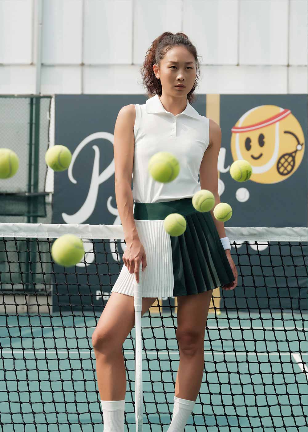 Color Block Pleated Tennis Skort