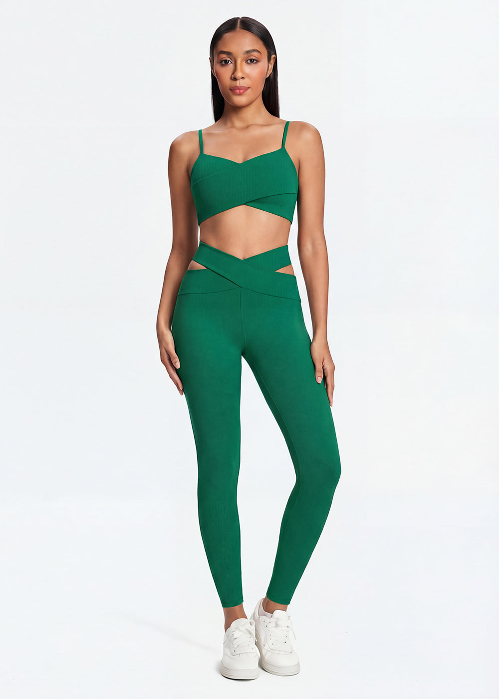 Crisscross Waist Workout Leggings - fullbody