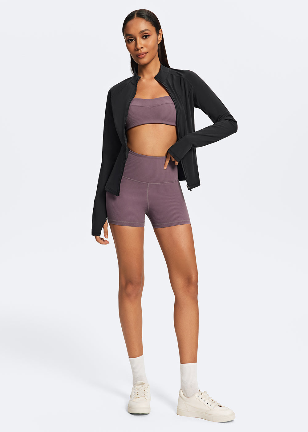 Yoga Shorts with Hidden Pocket - fullbody