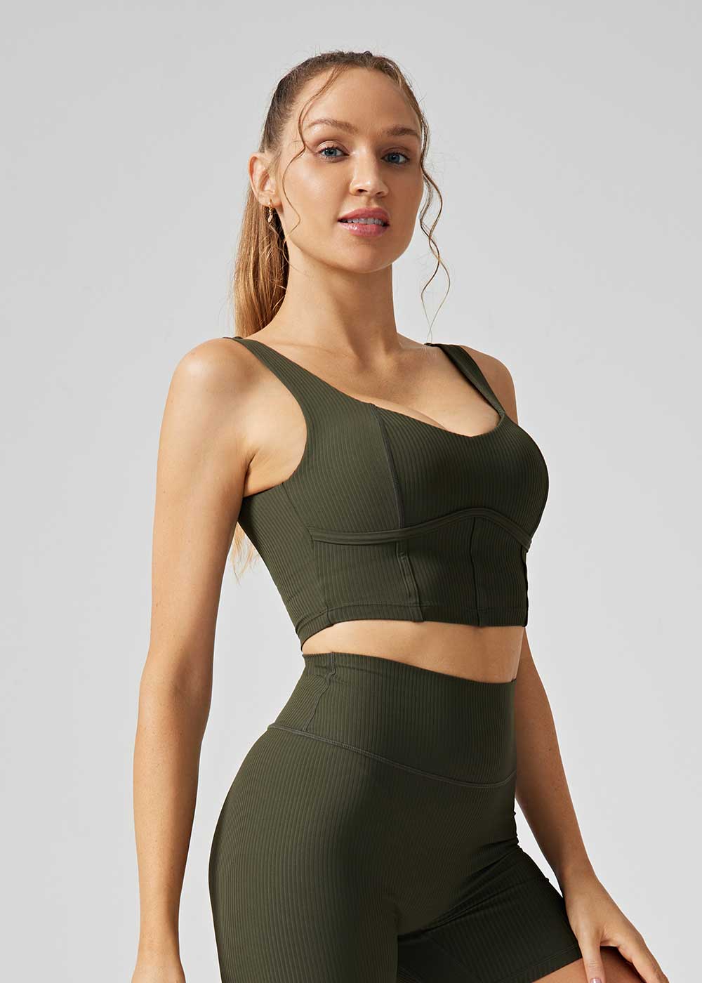 Ribbed U-Back Workout Crop Bra