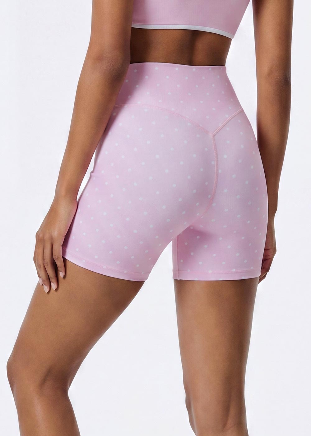 Dot Printed Compression Yoga Shorts