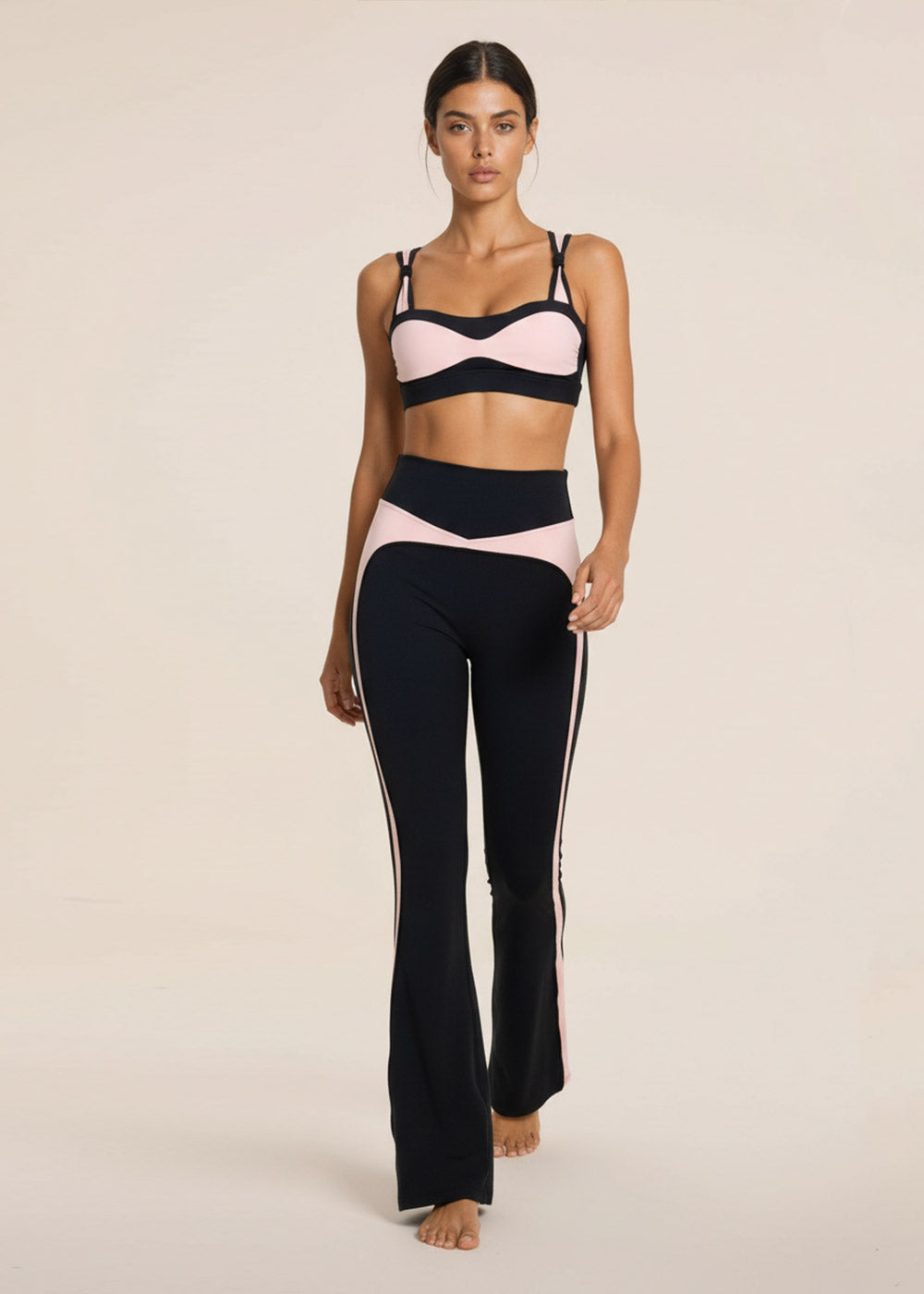 Sweetheart Color-Block Double-Strap Sports Bra