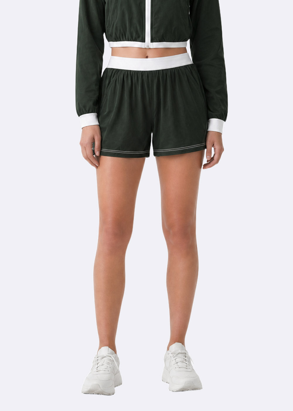 Color-Block Athletic Shorts with Contrast Trim