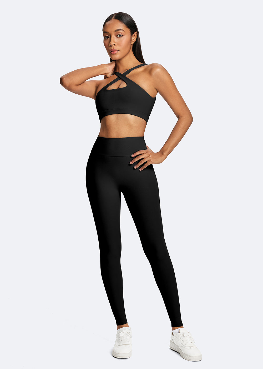 Convertible 2-Way Cutout Sports Bra - fullbody