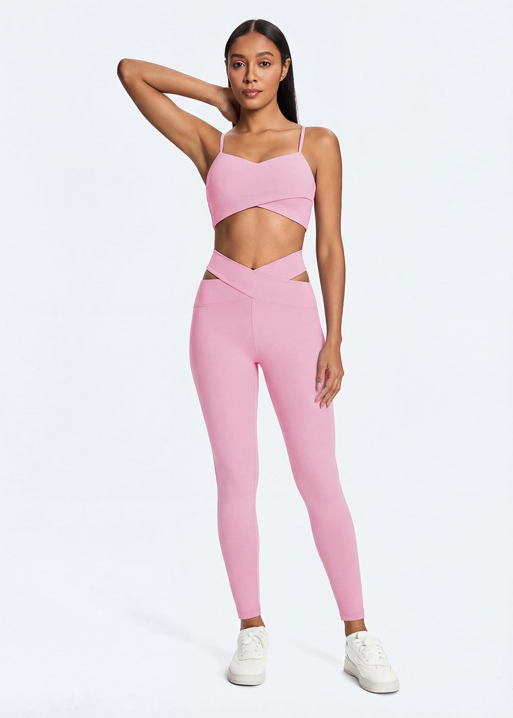 Crisscross Waist Workout Leggings - fullbody