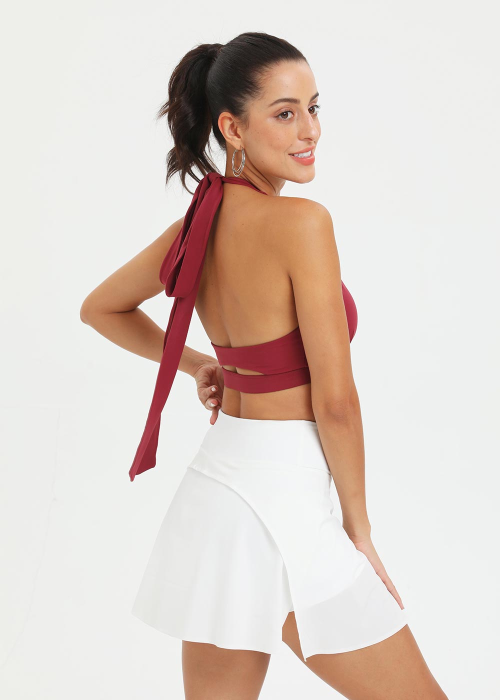 Halter Cross Wrap Sports Bra