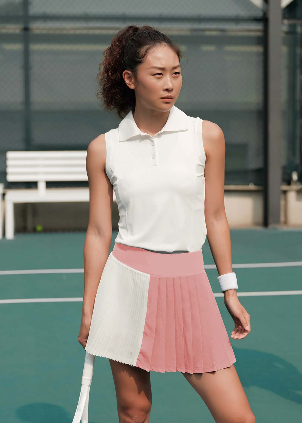 Color Block Pleated Tennis Skort