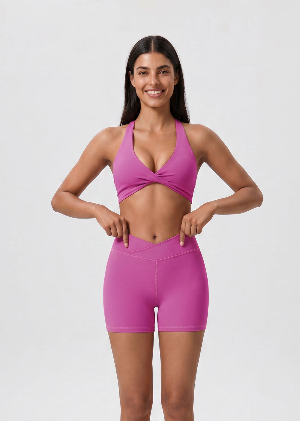 Front Twist Crisscross Back Sexy Sports Bra