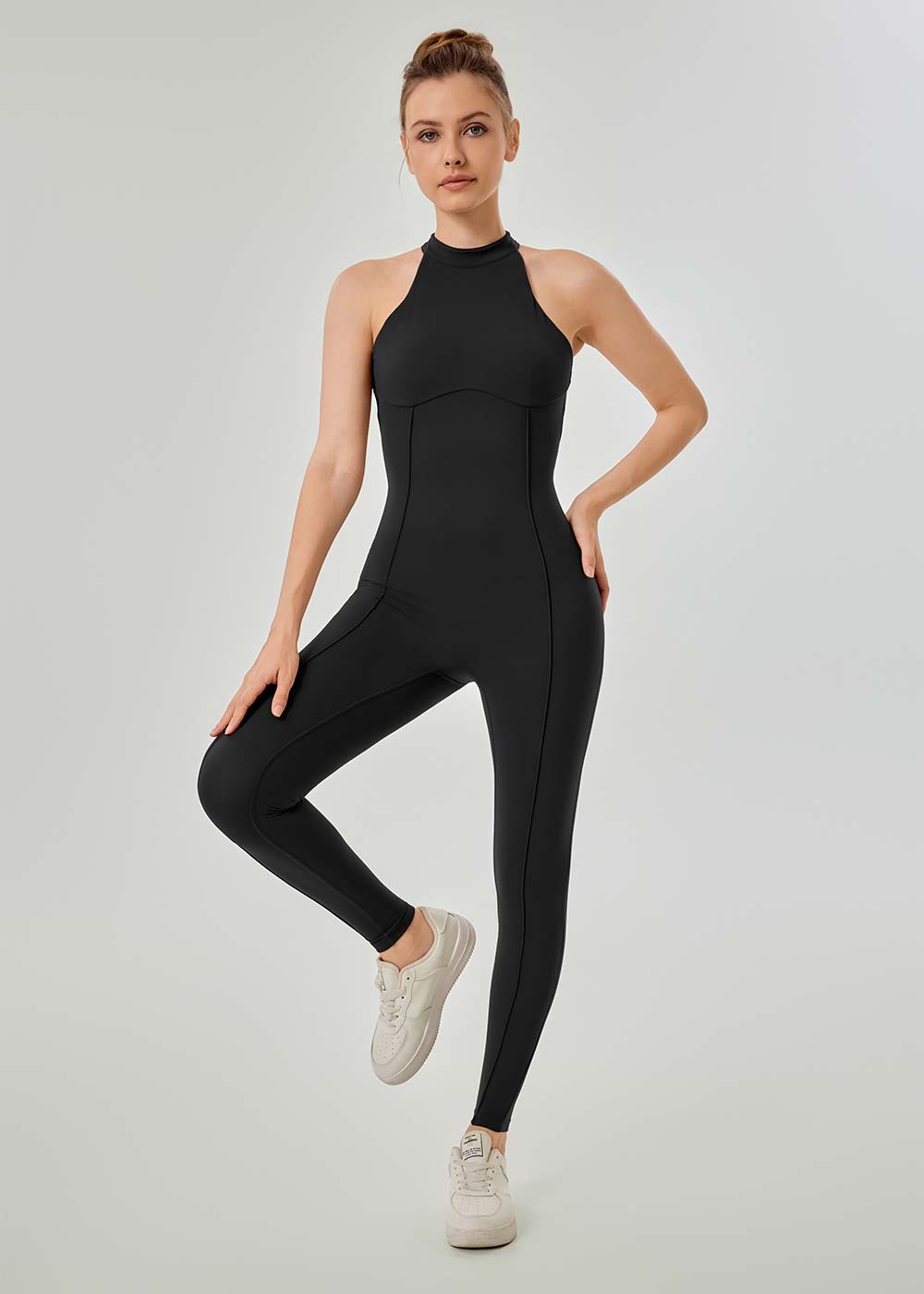 Halter Neck Open-Back Jumpsuit