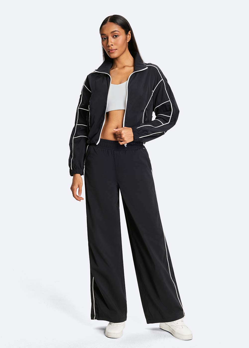 Mesh Lined Loose Straight Athletic Pants