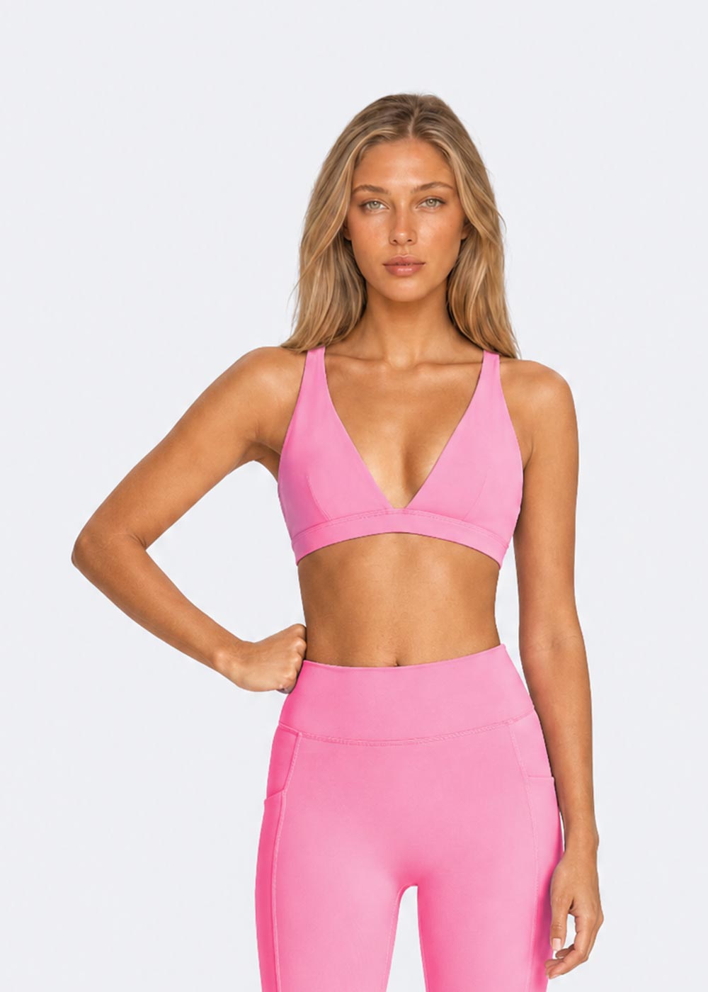 Deep V U-Back Naked Feel Sports Bra
