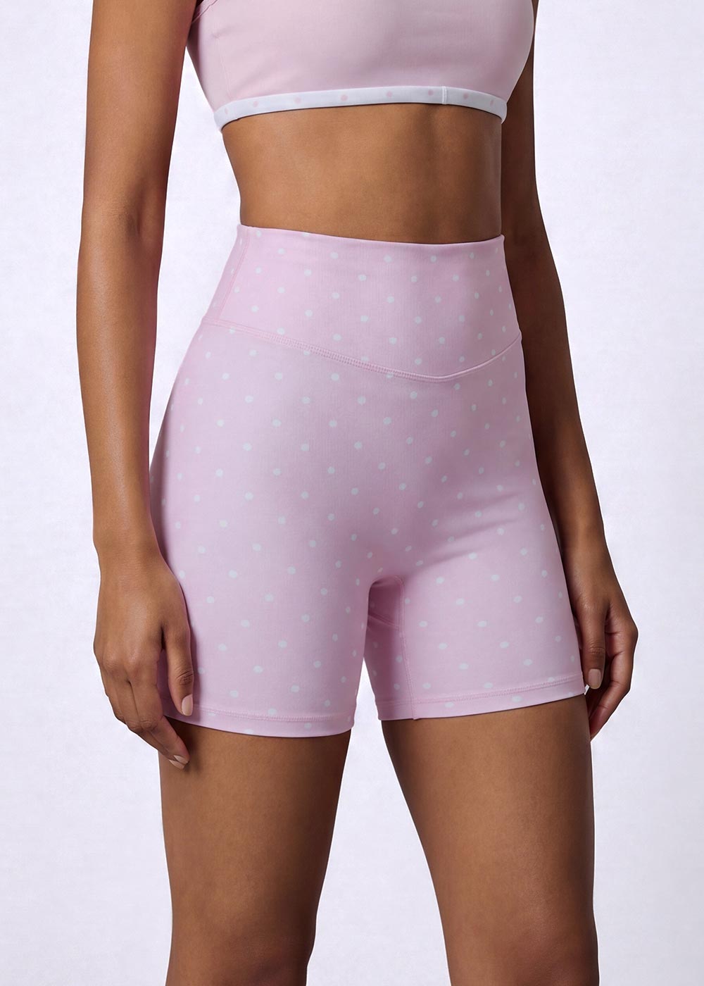 Dot Printed Compression Yoga Shorts